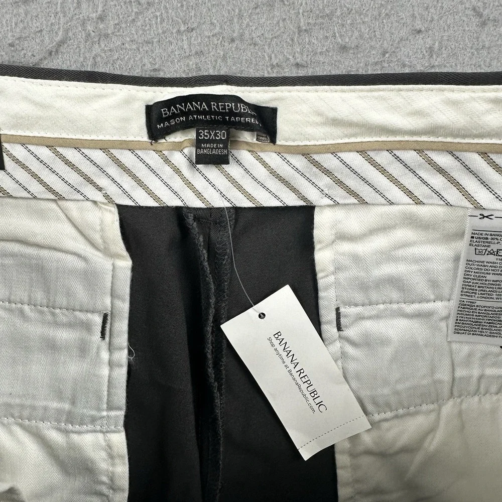 Banana Republic Mason Athletic Tapered Fit Rapid Movement Pants‎ 35x30 Dark Gray